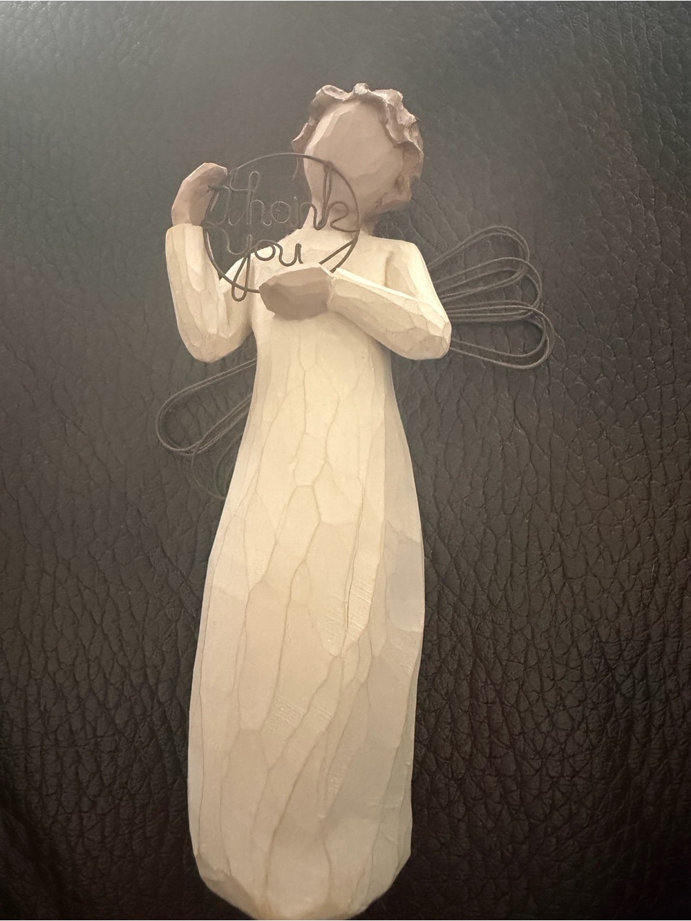 Willow Tree Cream and Brown 'Thank You' Angel Figurine
